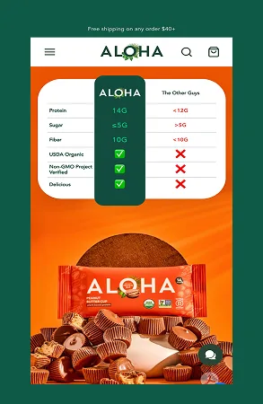 ALOHA mobile comparison module vs. other brands