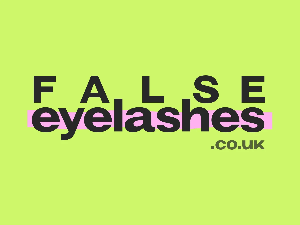 The False Eyelashes logo DYODE designed, on the brand's lime green