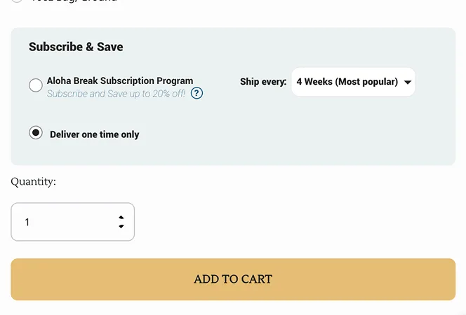 Subscribe & Save module on the product detail page
