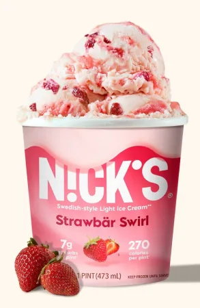 N!CK'S Strawbär Swirl light ice cream pint product image