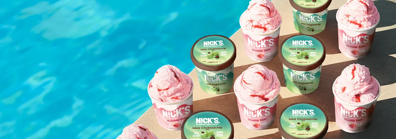 N!CK'S poolside ice cream pint composition