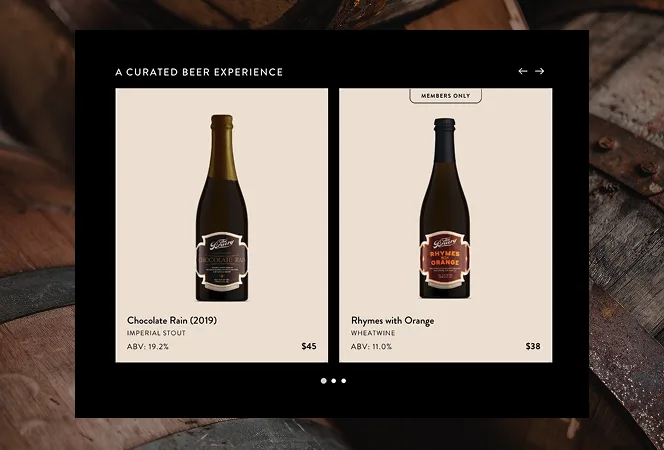 A Curated Beer Experience product carousel