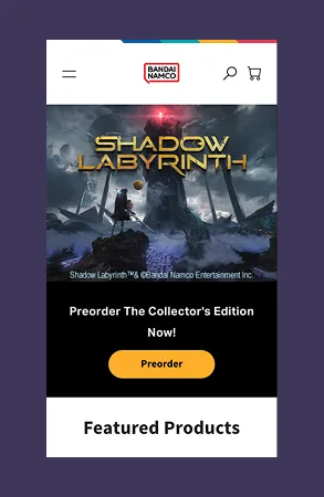 Bandai Namco store homepage