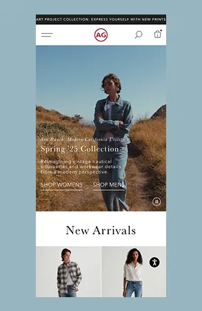 AG Jeans storefront screenshot