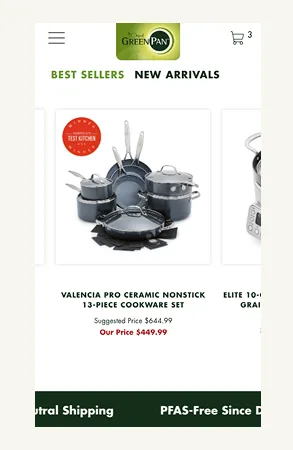 GreenPan homepage
