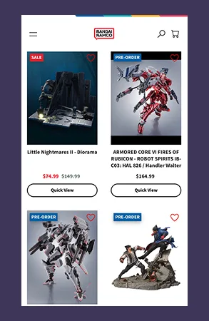 Bandai Namco pre-order system