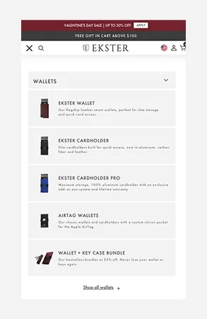 Ekster checkout