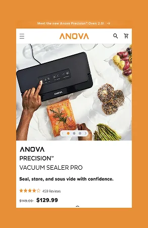 Anova Culinary mobile experience