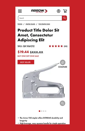 Great Star Tools Arrow Fastener homepage