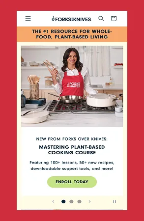 Forks Over Knives landing page