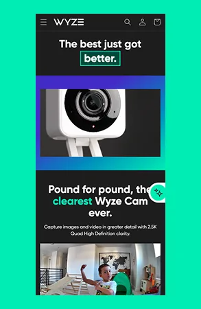 WYZE storefront homepage