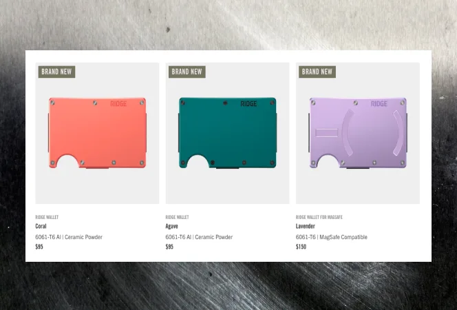 Ridge Wallet paid social creative
