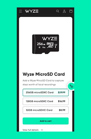 WYZE marketing page